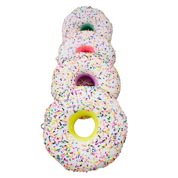 Pastel Frosted Oversized Foam Donut Ornaments with Sprinkles (Set of 4) - Picture 2 of 5